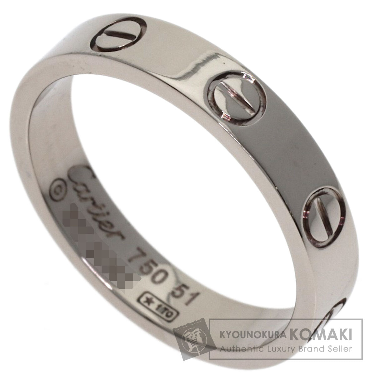 CARTIER Mini love ring #51 Ring K18 White Gold Ladies [Used]