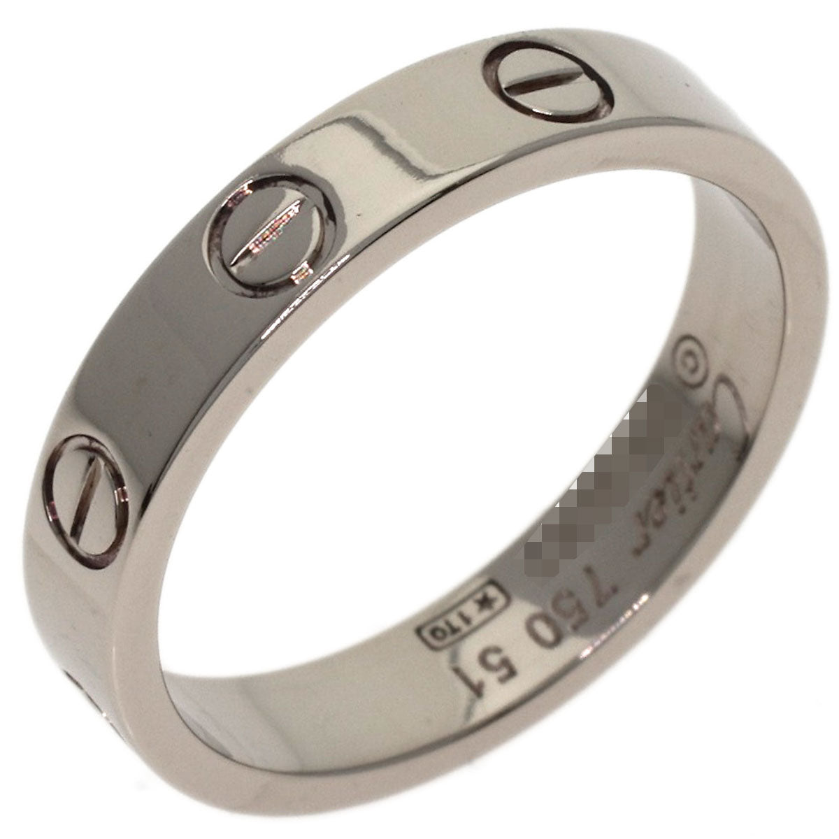 CARTIER Mini love ring #51 Ring K18 White Gold Ladies [Used]