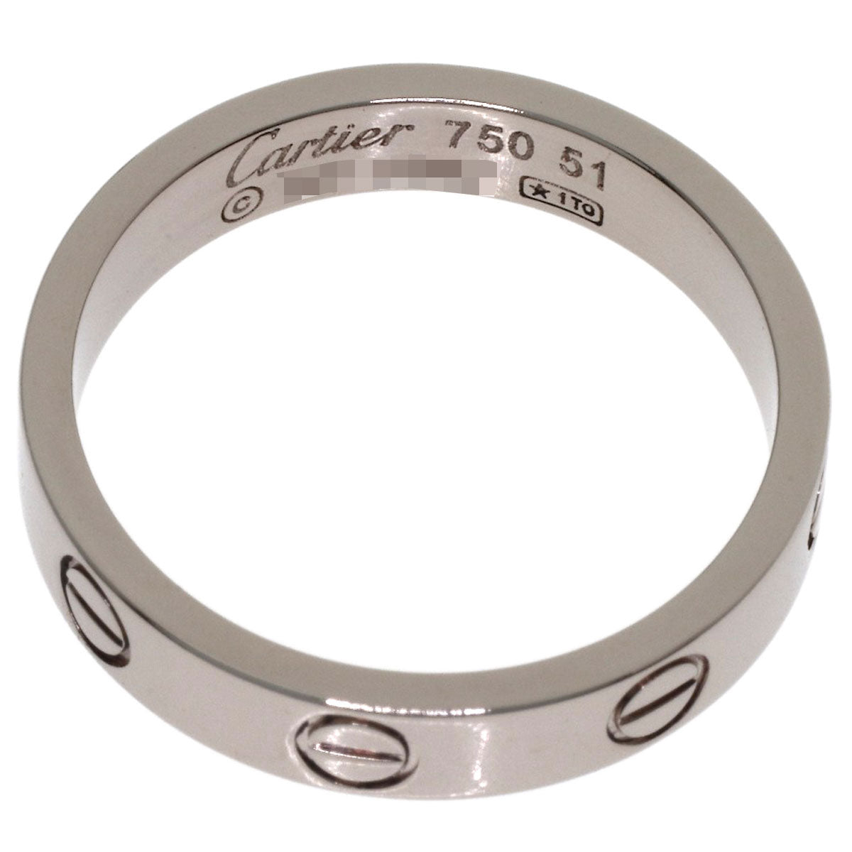 CARTIER Mini love ring #51 Ring K18 White Gold Ladies [Used]