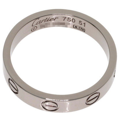 CARTIER Mini love ring #51 Ring K18 White Gold Ladies [Used]