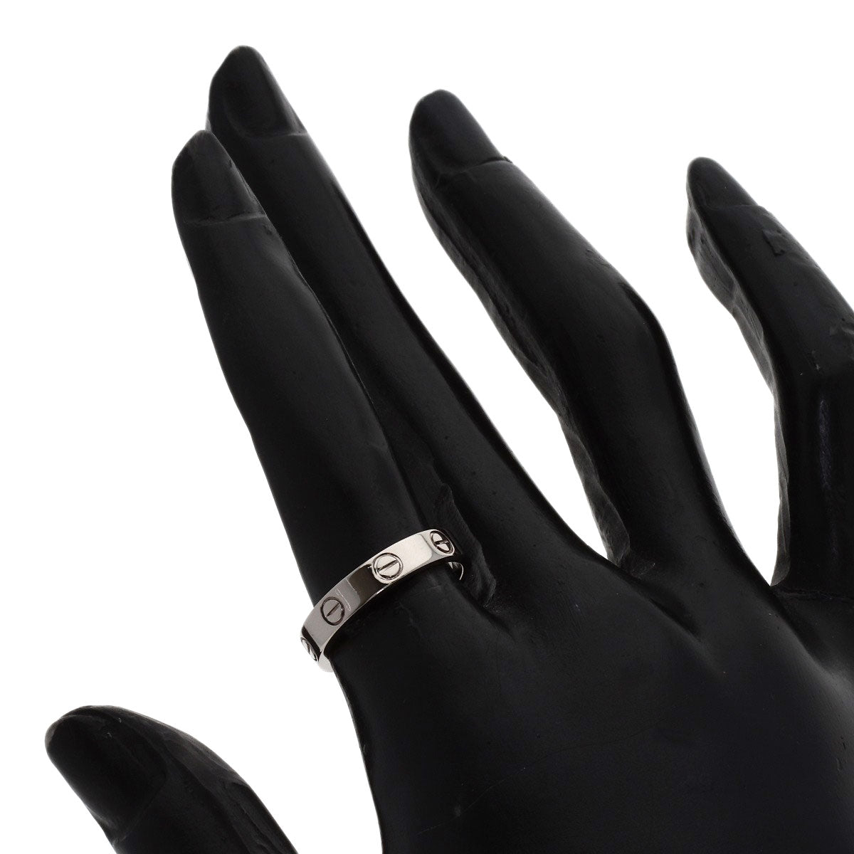CARTIER Mini love ring #51 Ring K18 White Gold Ladies [Used]