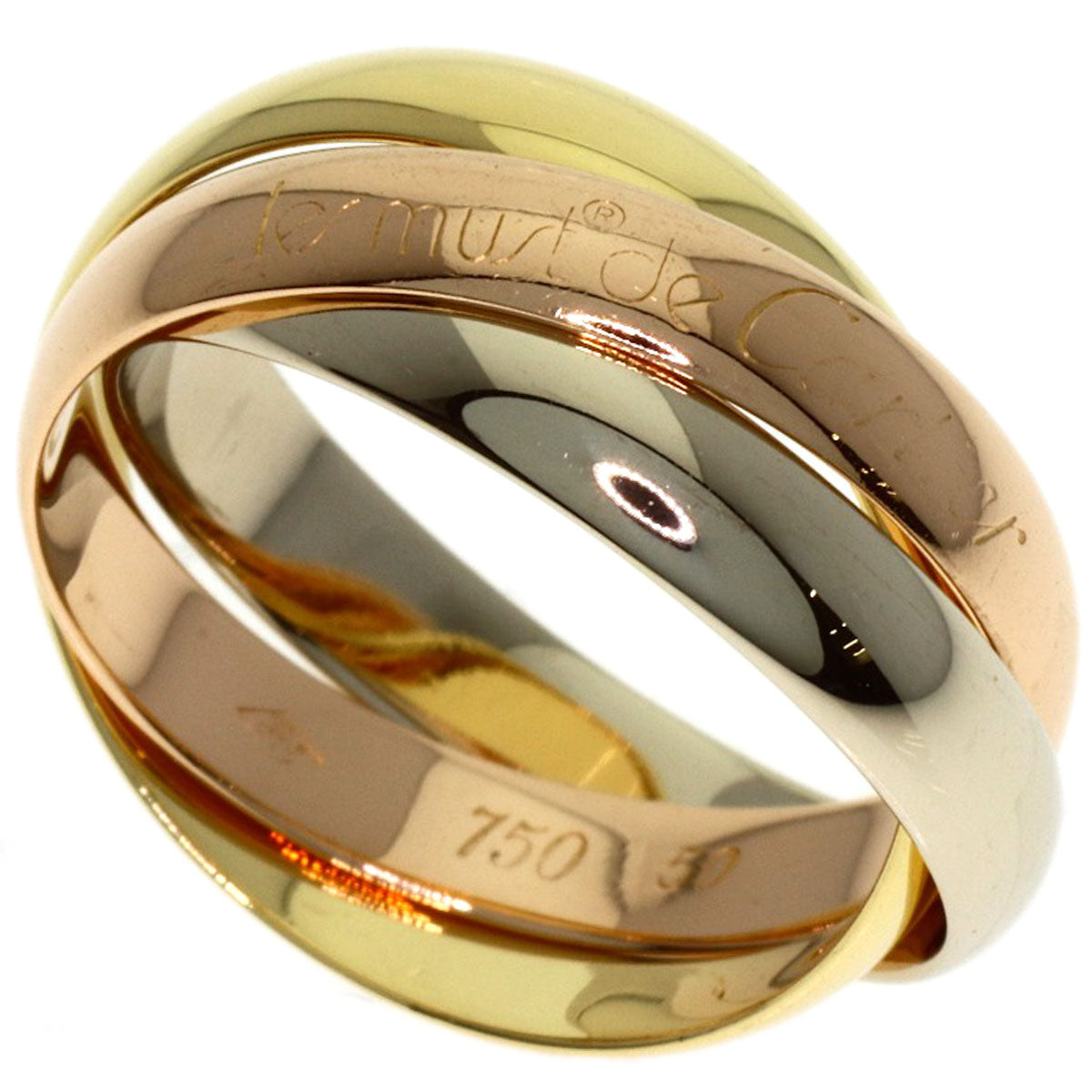 CARTIER Trinity #50 Ring K18 Yellow Gold K18 White GoldLadies [Used]