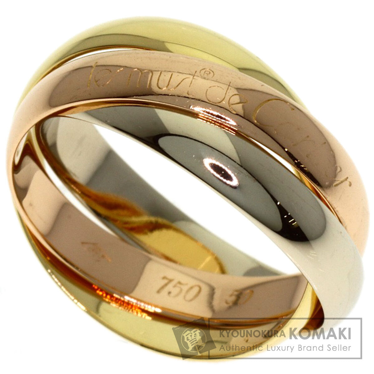 CARTIER Trinity #50 Ring K18 Yellow Gold K18 White GoldLadies [Used]