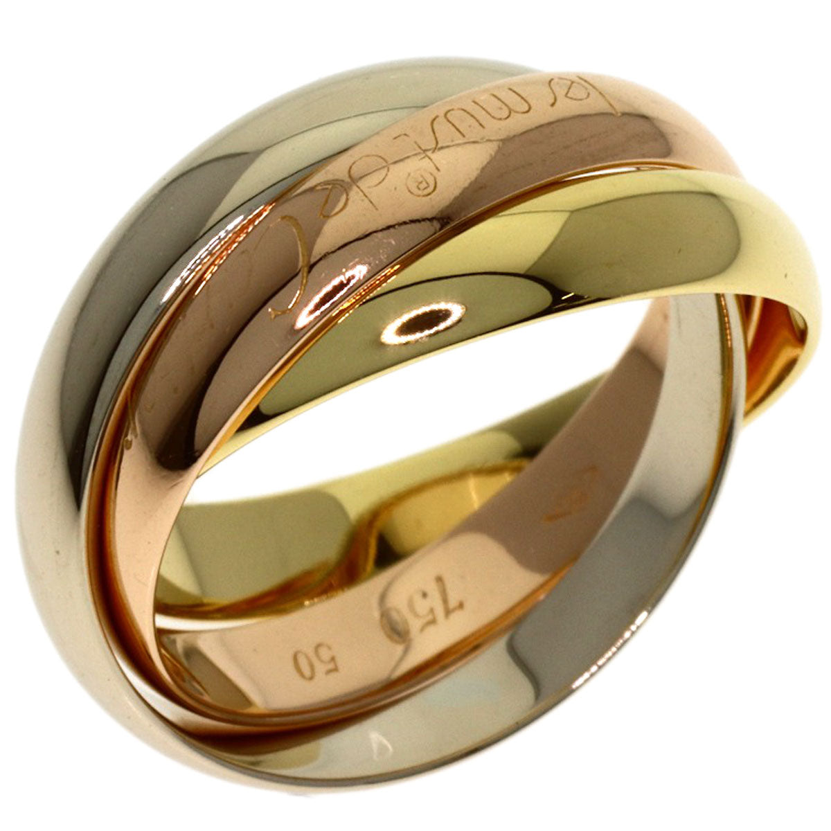 CARTIER Trinity #50 Ring K18 Yellow Gold K18 White GoldLadies [Used]