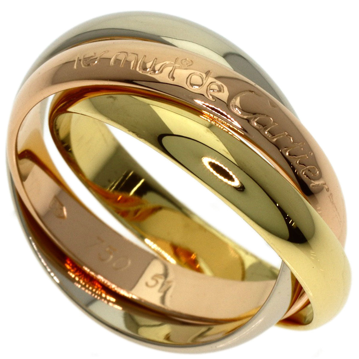 CARTIER Trinity #51 Ring K18 Yellow Gold K18 White GoldLadies [Used]