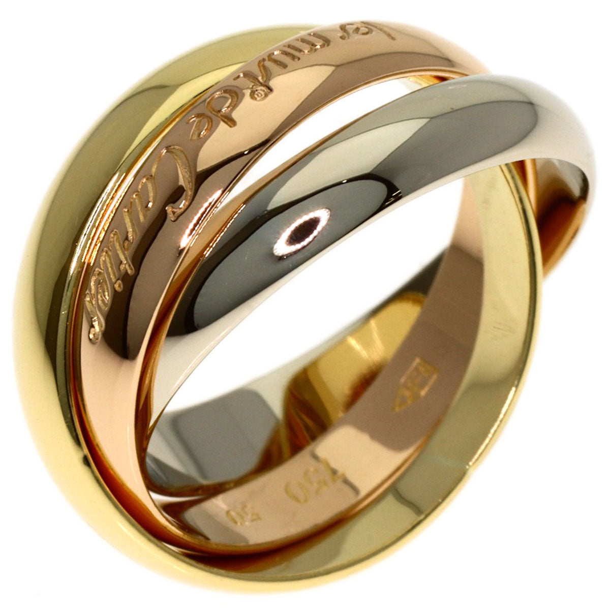 CARTIER Trinity MM #50 Ring K18 Yellow Gold K18 White GoldLadies [Used]