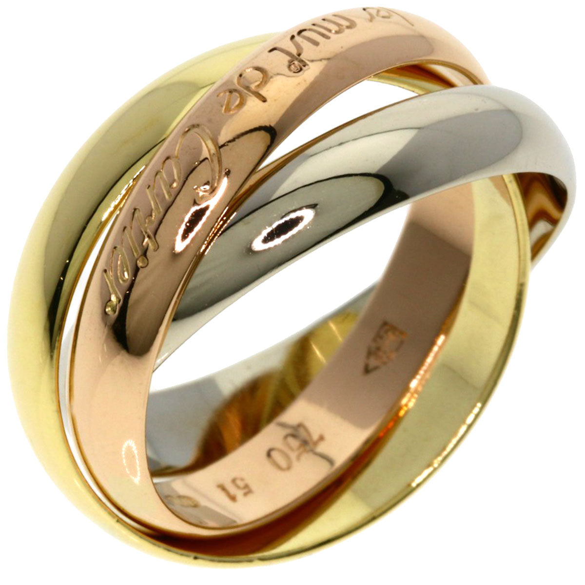 CARTIER Trinity #51 Ring K18 Yellow Gold 18K Pink GoldLadies [Used]
