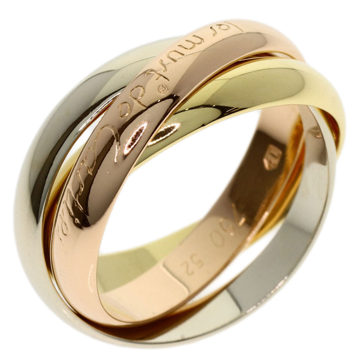 CARTIER Trinity #52 Ring K18 Yellow Gold 18K Pink GoldLadies [Used]