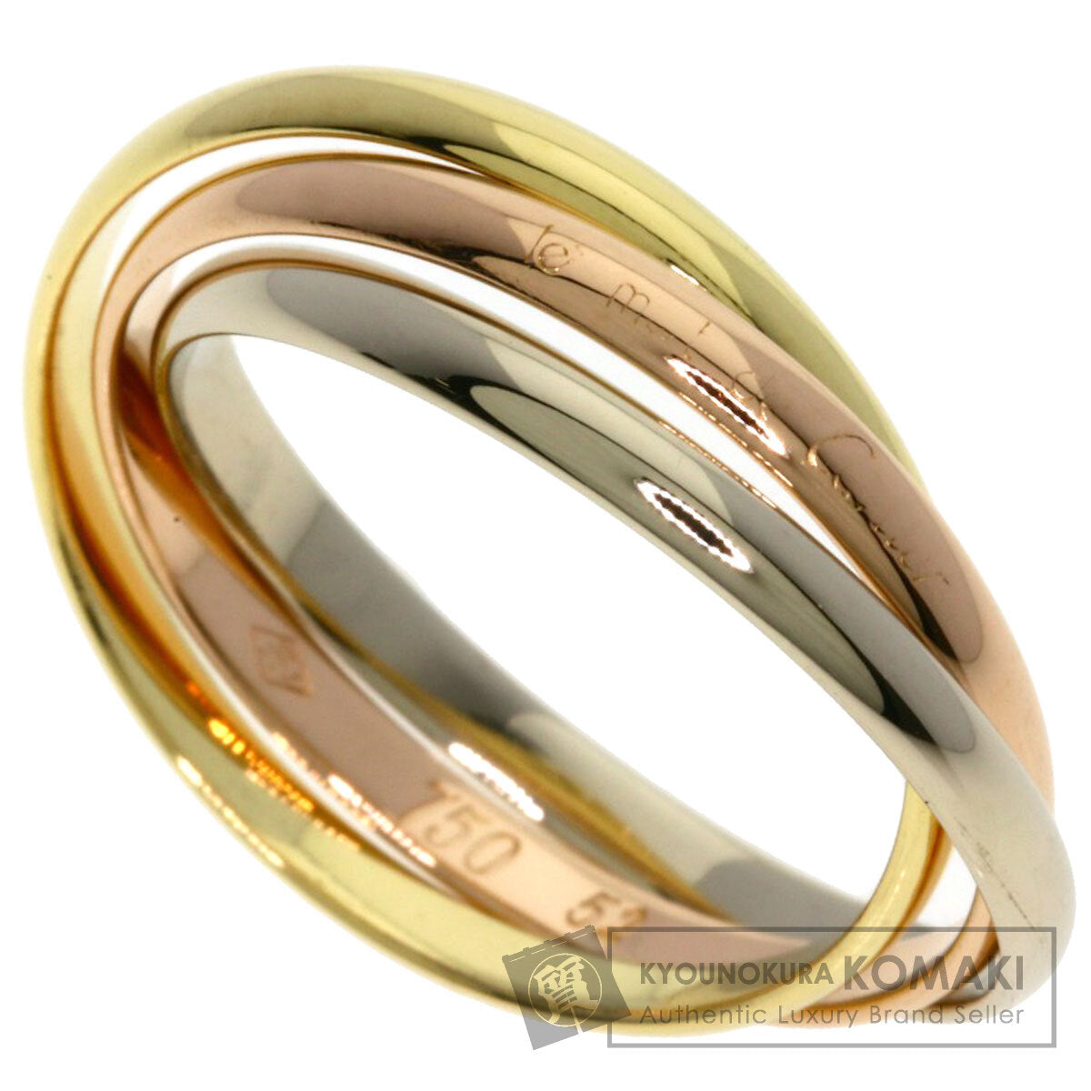 CARTIER Trinity XS #52 Ring K18 Yellow Gold 18K Pink GoldLadies [Used]