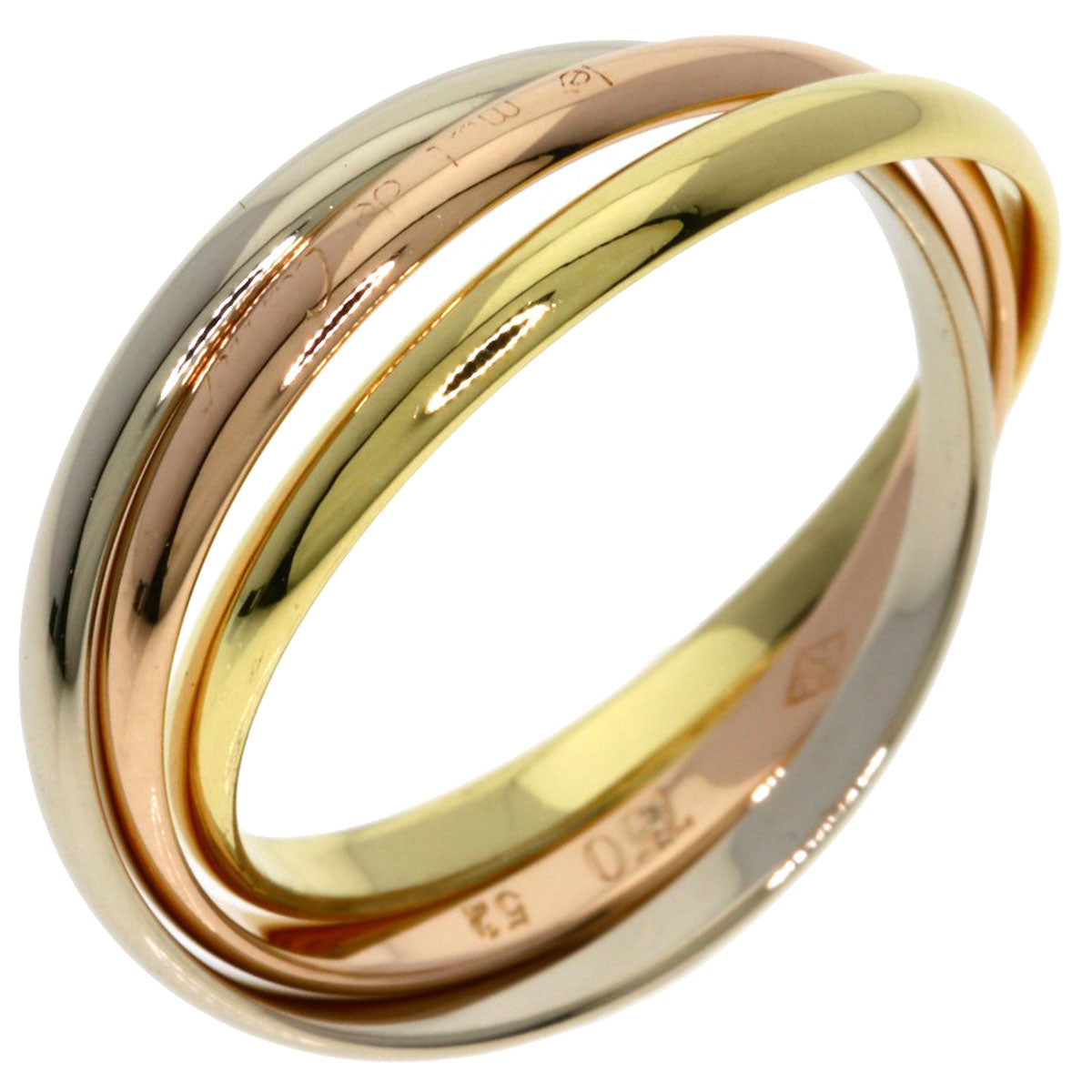 CARTIER Trinity XS #52 Ring K18 Yellow Gold 18K Pink GoldLadies [Used]