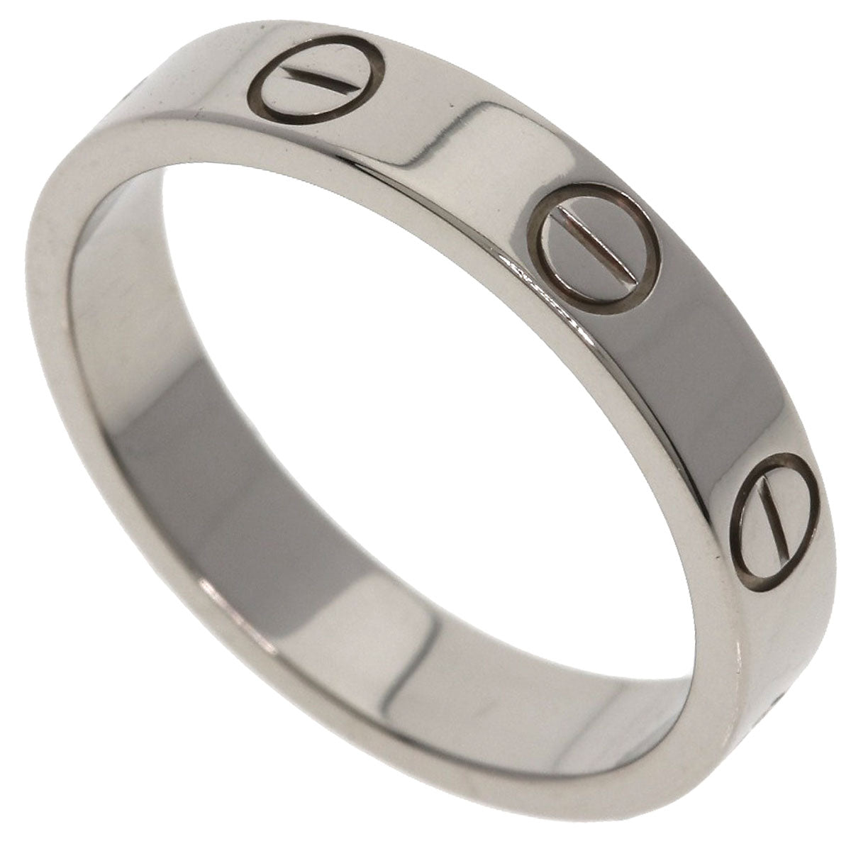 CARTIER Mini love ring #50 Ring K18 White Gold Ladies [Used]