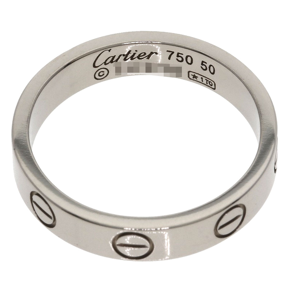 CARTIER Mini love ring #50 Ring K18 White Gold Ladies [Used]