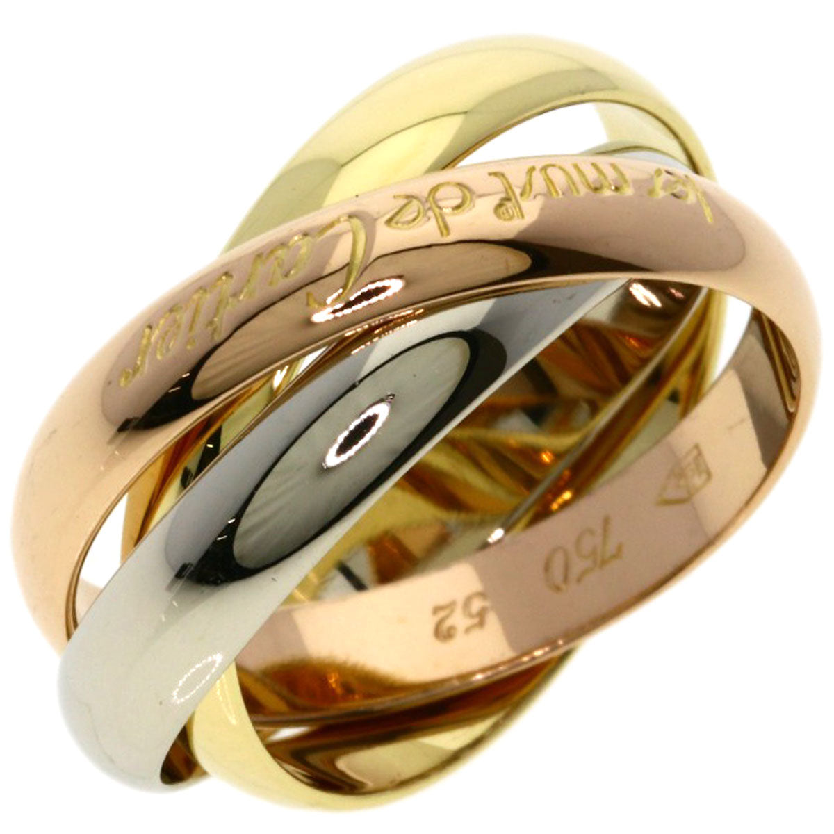 CARTIER Trinity #52 Ring K18 Yellow Gold 18K Pink GoldLadies [Used]