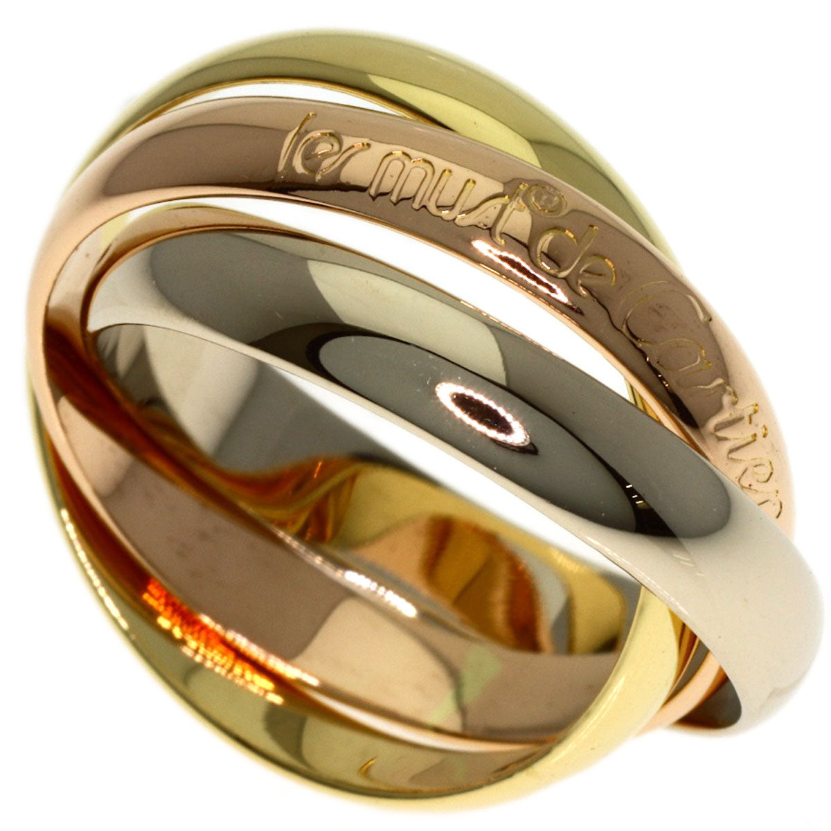 CARTIER Trinity Ring K18 Yellow Gold K18 White GoldLadies [Used]
