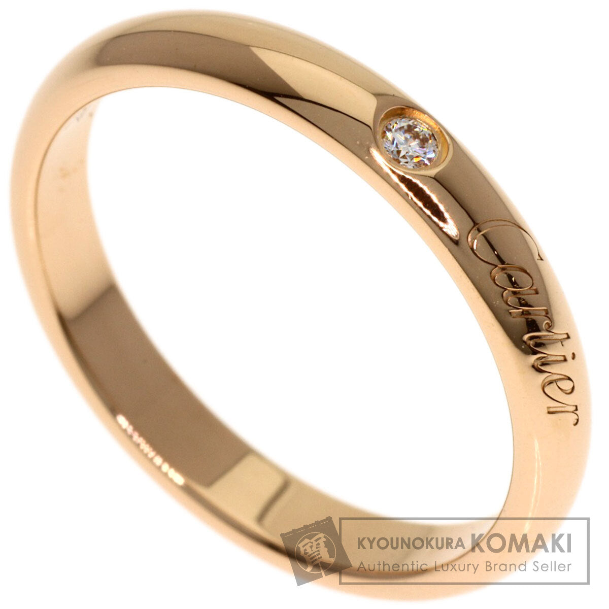 CARTIER Engraved 1P Diamond #53 Ring K18 Pink Gold Ladies [Used]