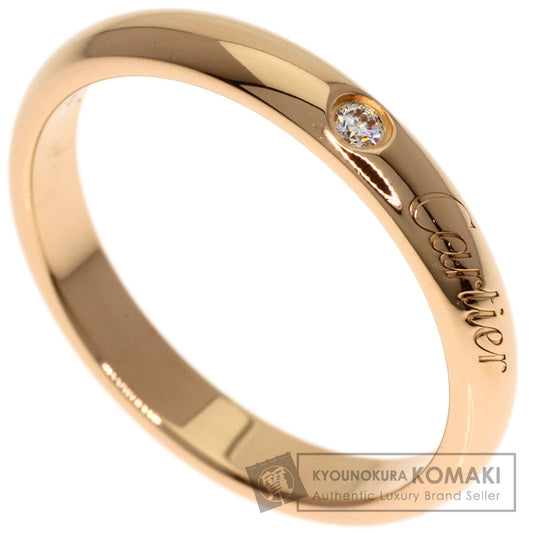 CARTIER Engraved 1P Diamond #53 Ring K18 Pink Gold Ladies [Used]