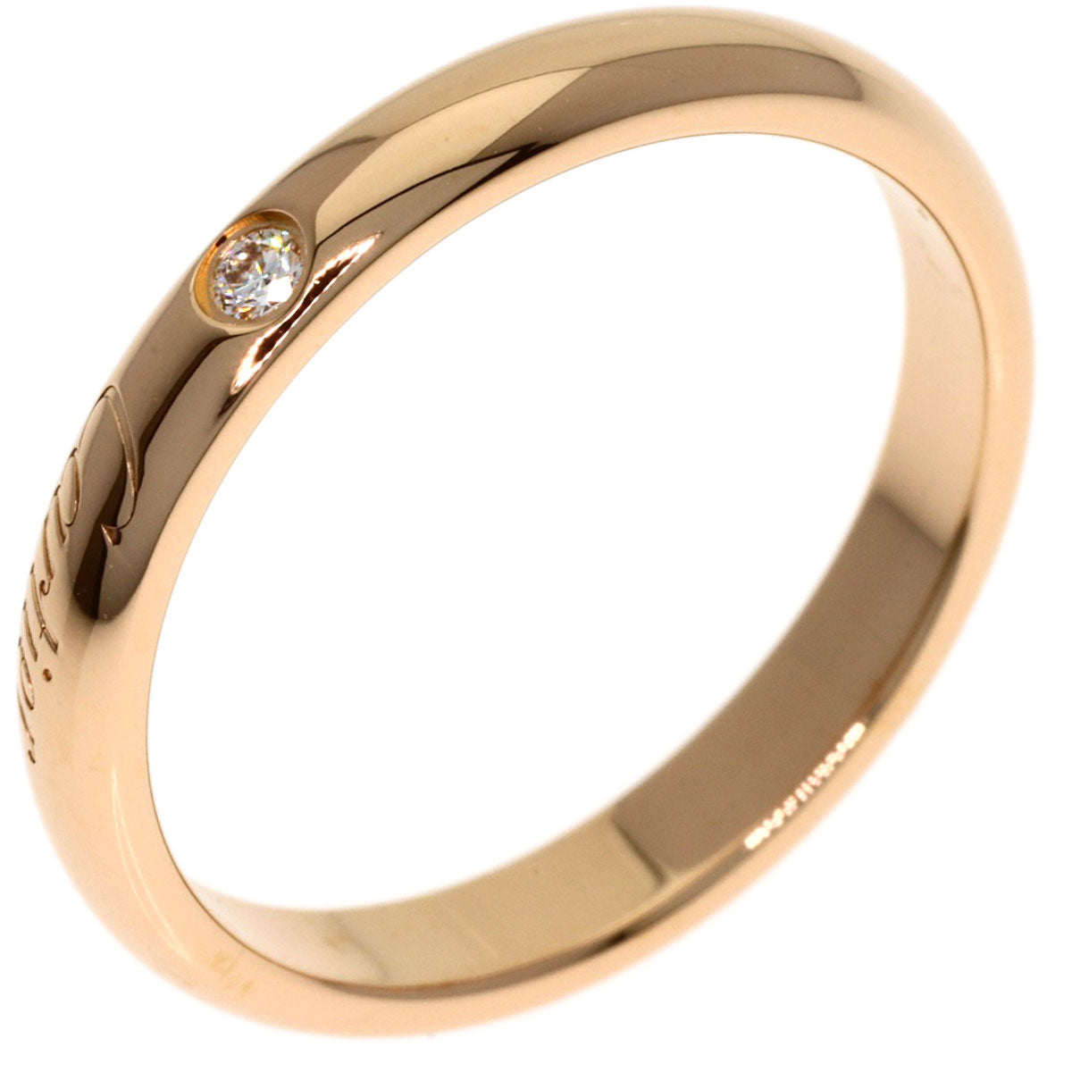 CARTIER Engraved 1P Diamond #53 Ring K18 Pink Gold Ladies [Used]