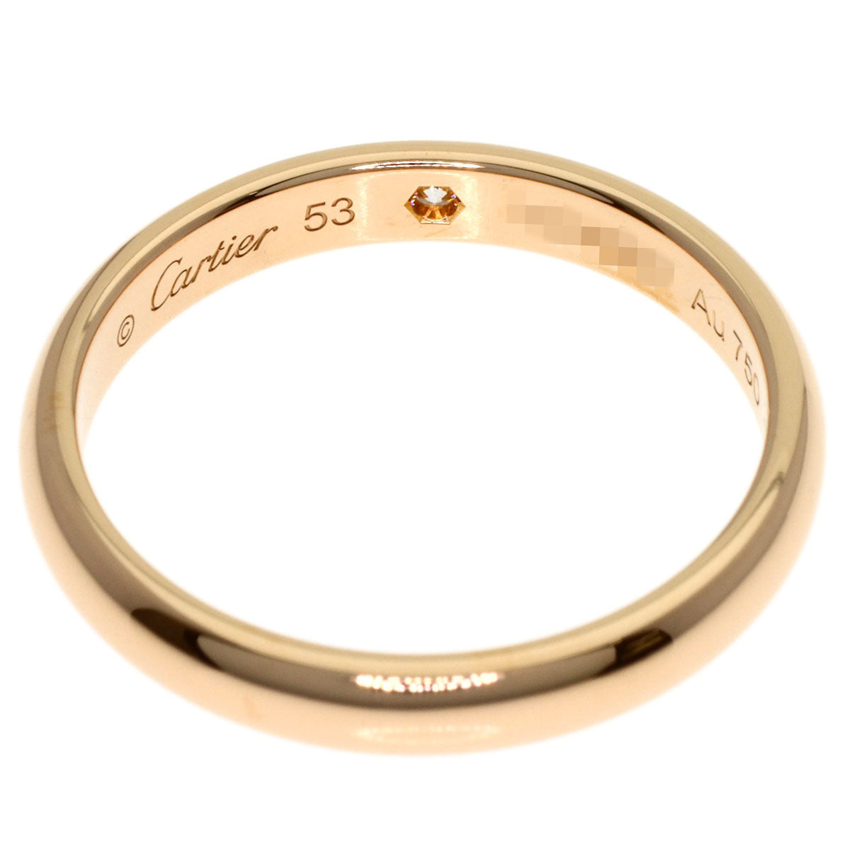 CARTIER Engraved 1P Diamond #53 Ring K18 Pink Gold Ladies [Used]