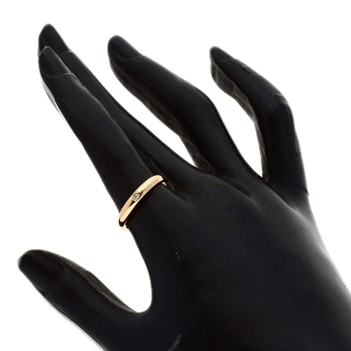 CARTIER Engraved 1P Diamond #53 Ring K18 Pink Gold Ladies [Used]