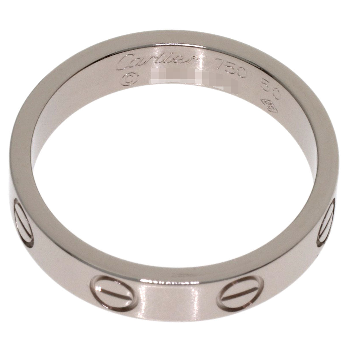 CARTIER Mini love ring #50 Ring K18 White Gold Ladies [Used]