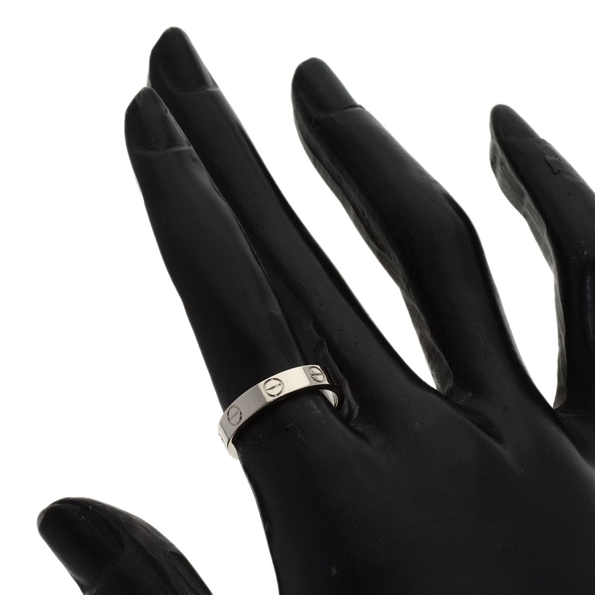 CARTIER Mini love ring #50 Ring K18 White Gold Ladies [Used]