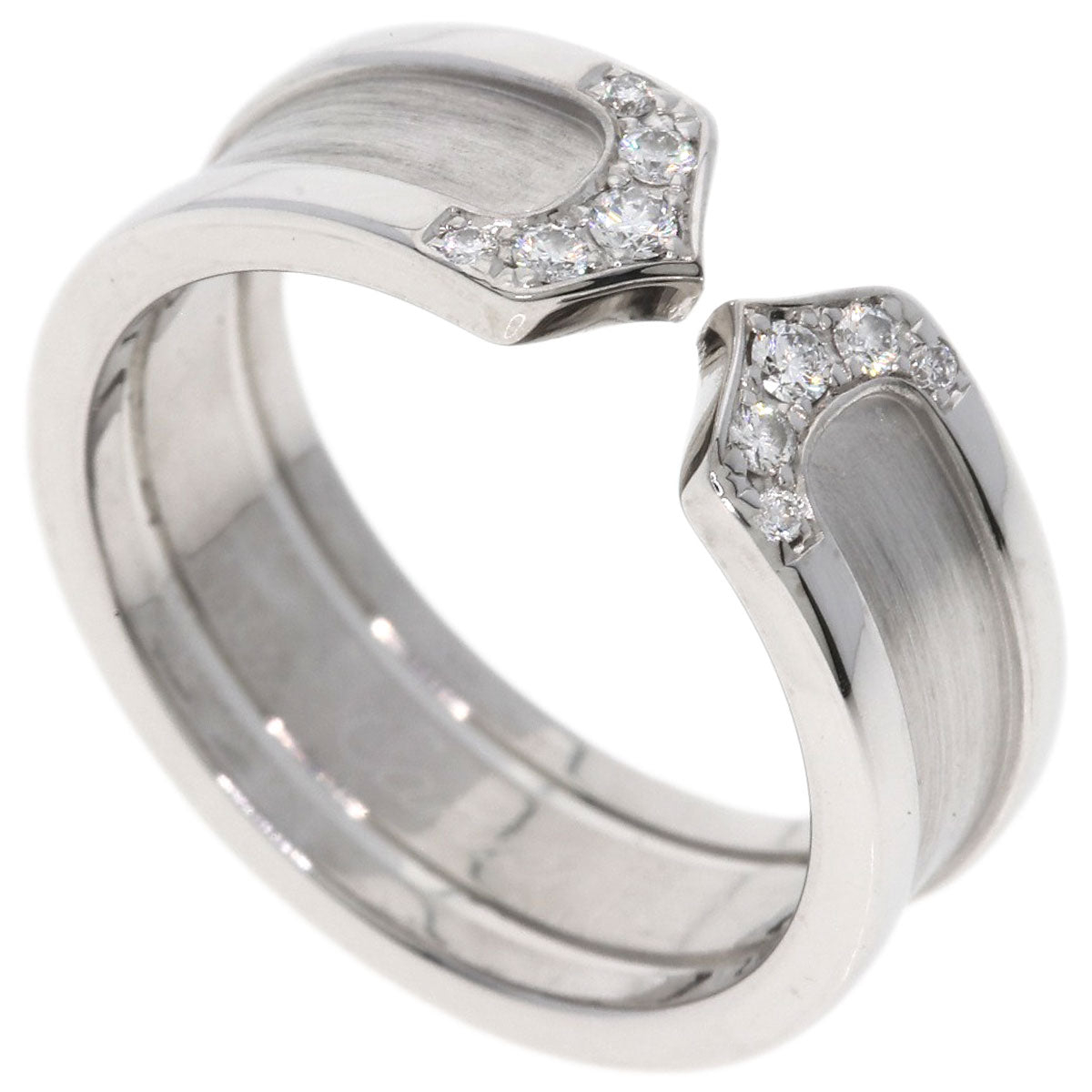 CARTIER C2 Ring SM Diamond #51 Ring K18 White Gold Ladies [Used]