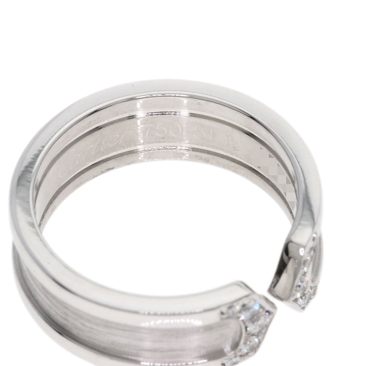 CARTIER C2 Ring SM Diamond #51 Ring K18 White Gold Ladies [Used]