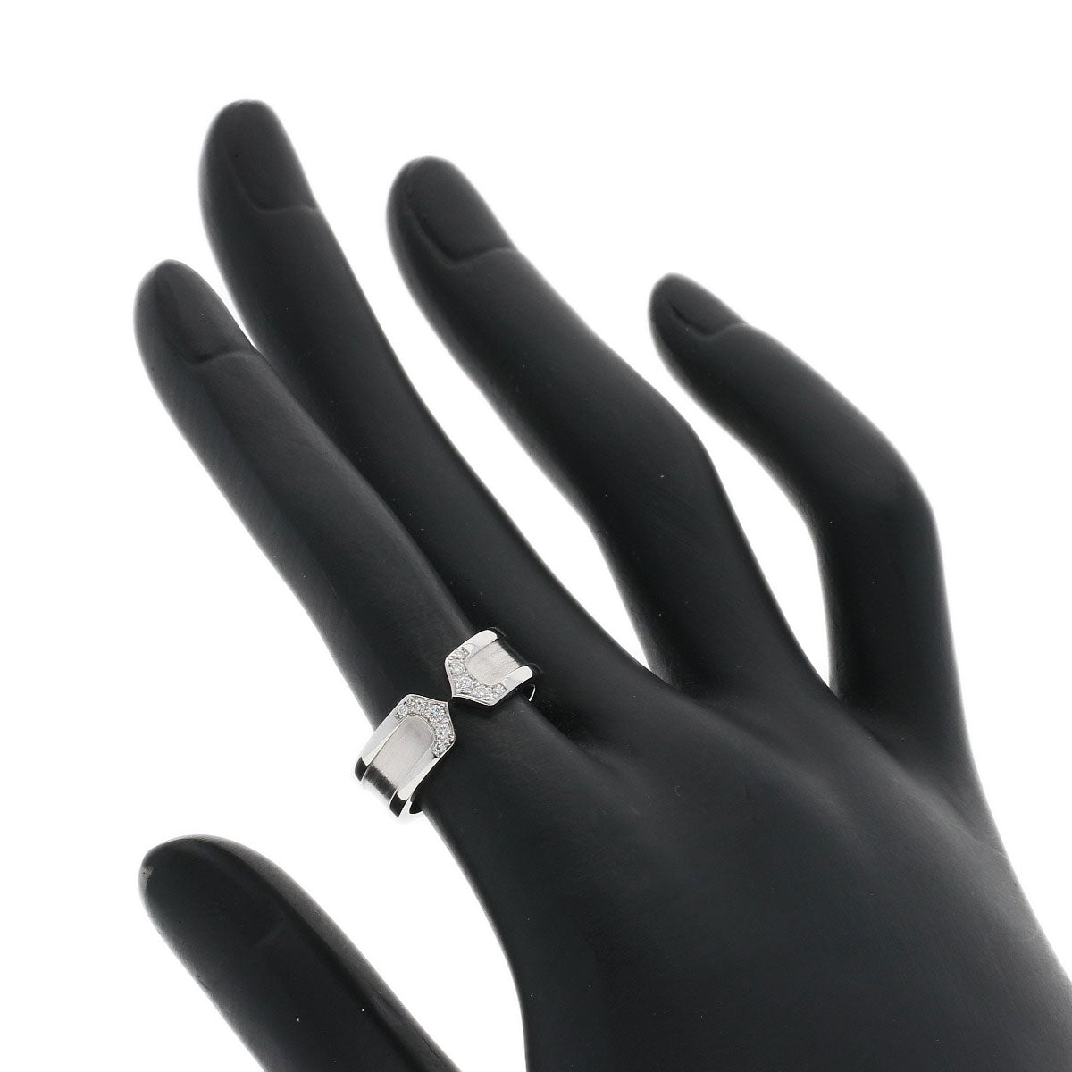 CARTIER C2 Ring SM Diamond #51 Ring K18 White Gold Ladies [Used]