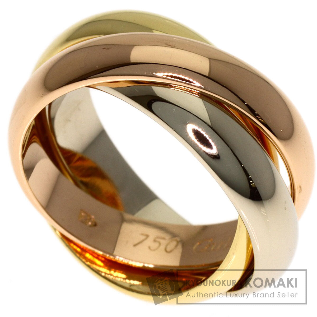 CARTIER Trinity MM #48 Ring K18 Yellow Gold K18 White GoldLadies [Used]