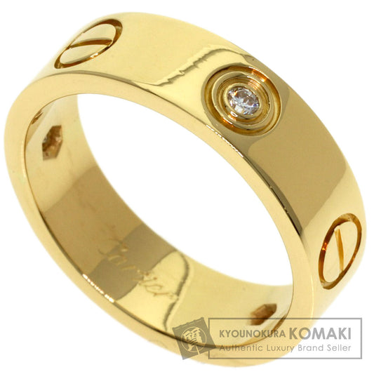 CARTIER love ring half diamond # 52 Ring K18 Yellow Gold Ladies [Used]
