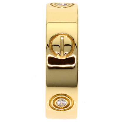 CARTIER love ring half diamond # 52 Ring K18 Yellow Gold Ladies [Used]