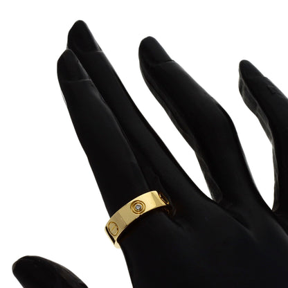 CARTIER love ring half diamond # 52 Ring K18 Yellow Gold Ladies [Used]