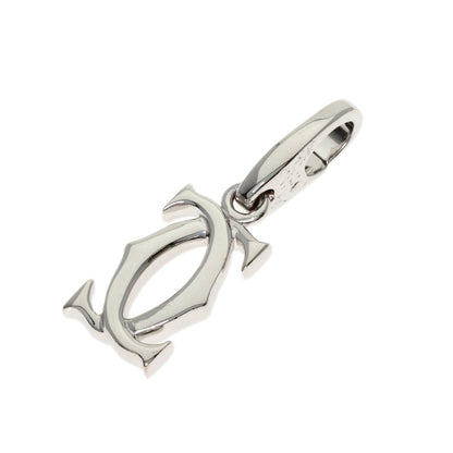 CARTIER 2C charm Pendant top K18 White Gold Ladies [Used]