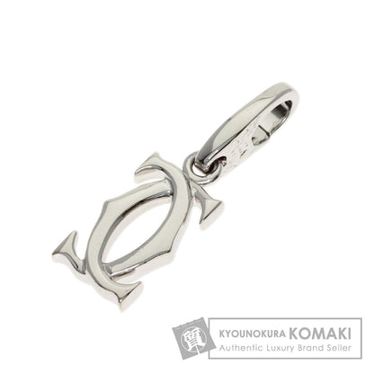 CARTIER 2C charm Pendant top K18 White Gold Ladies [Used]