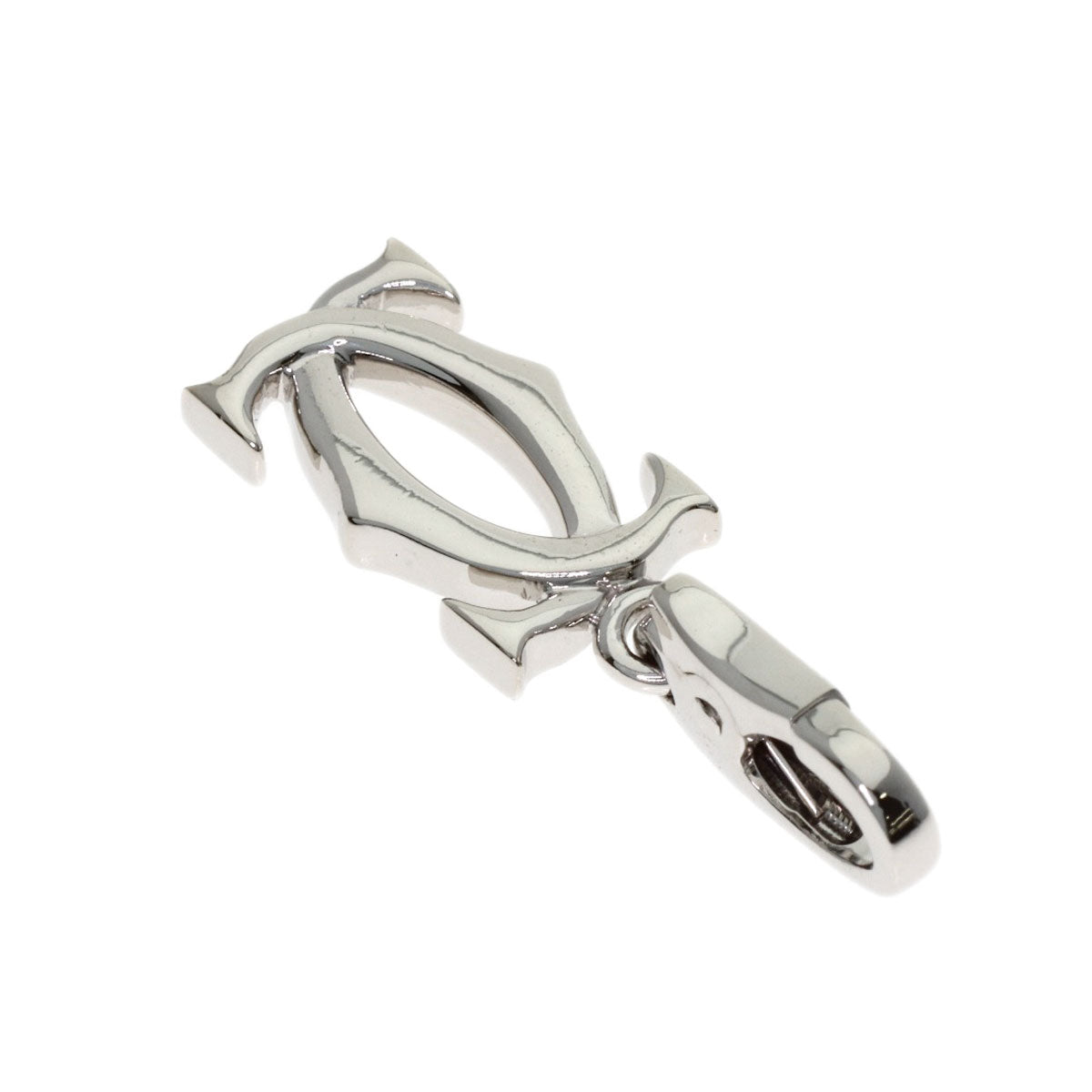 CARTIER 2C charm Pendant top K18 White Gold Ladies [Used]
