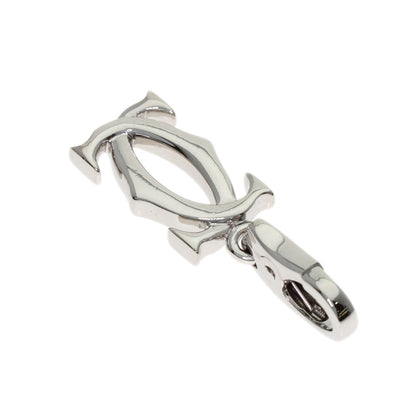 CARTIER 2C charm Pendant top K18 White Gold Ladies [Used]