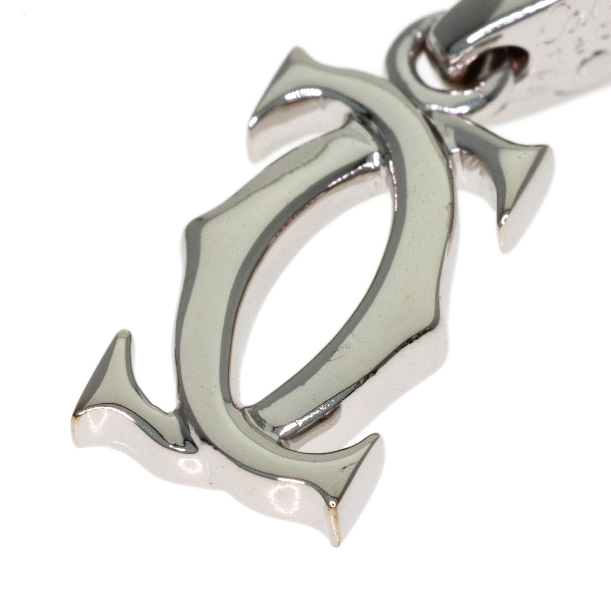 CARTIER 2C charm Pendant top K18 White Gold Ladies [Used]