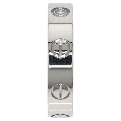 CARTIER Mini Love Ring with 1 Diamond, Size #48 Ring K18 White Gold Ladies [Used]