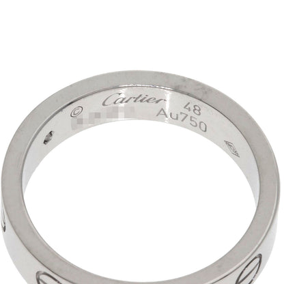 CARTIER Mini Love Ring with 1 Diamond, Size #48 Ring K18 White Gold Ladies [Used]