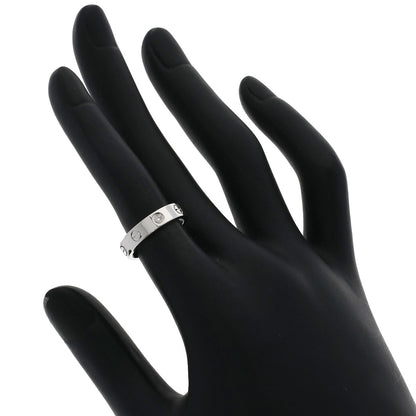 CARTIER Mini Love Ring with 1 Diamond, Size #48 Ring K18 White Gold Ladies [Used]
