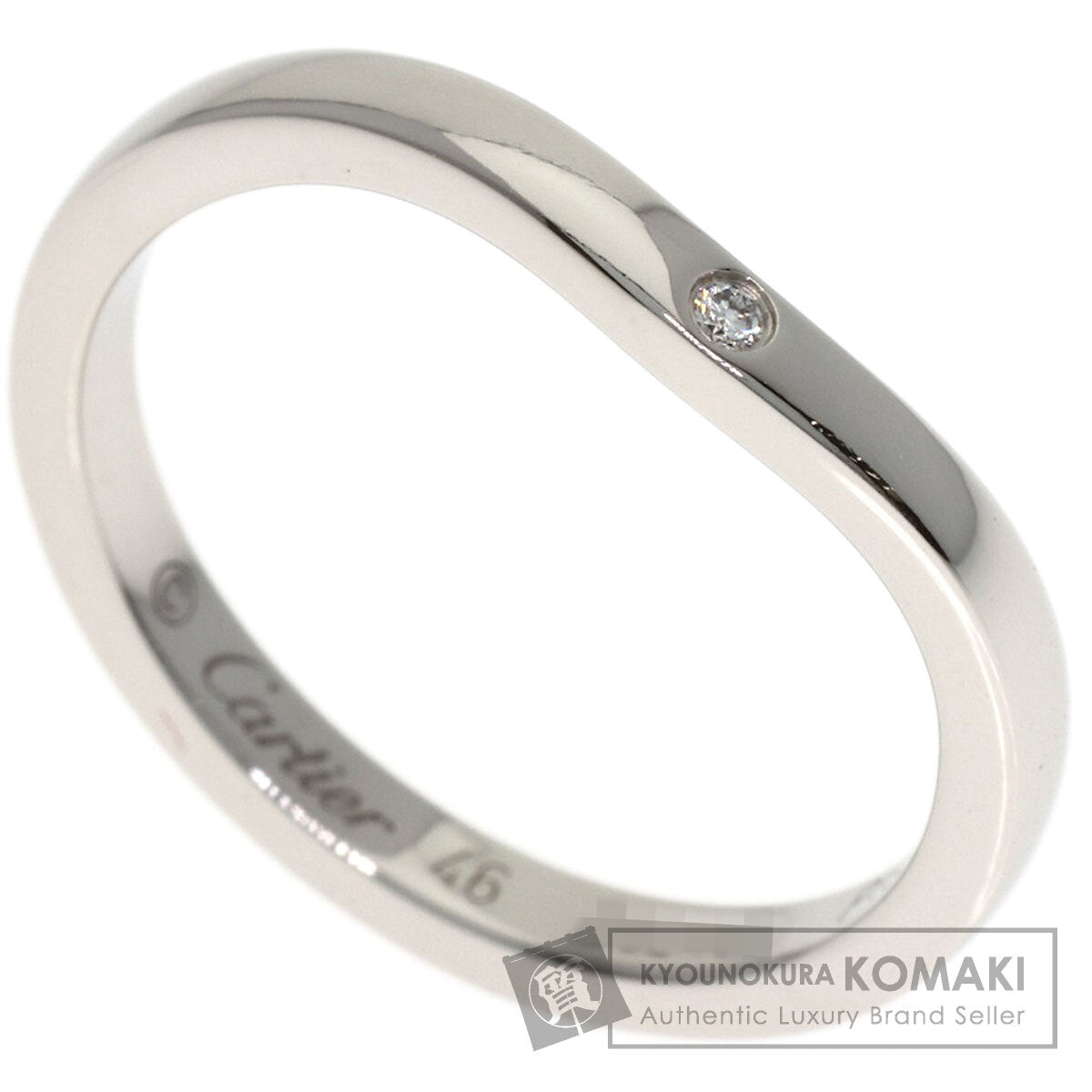 CARTIER Ballerina Curve 3P Diamond #46 Ring Platinum PT950 Ladies [Used]