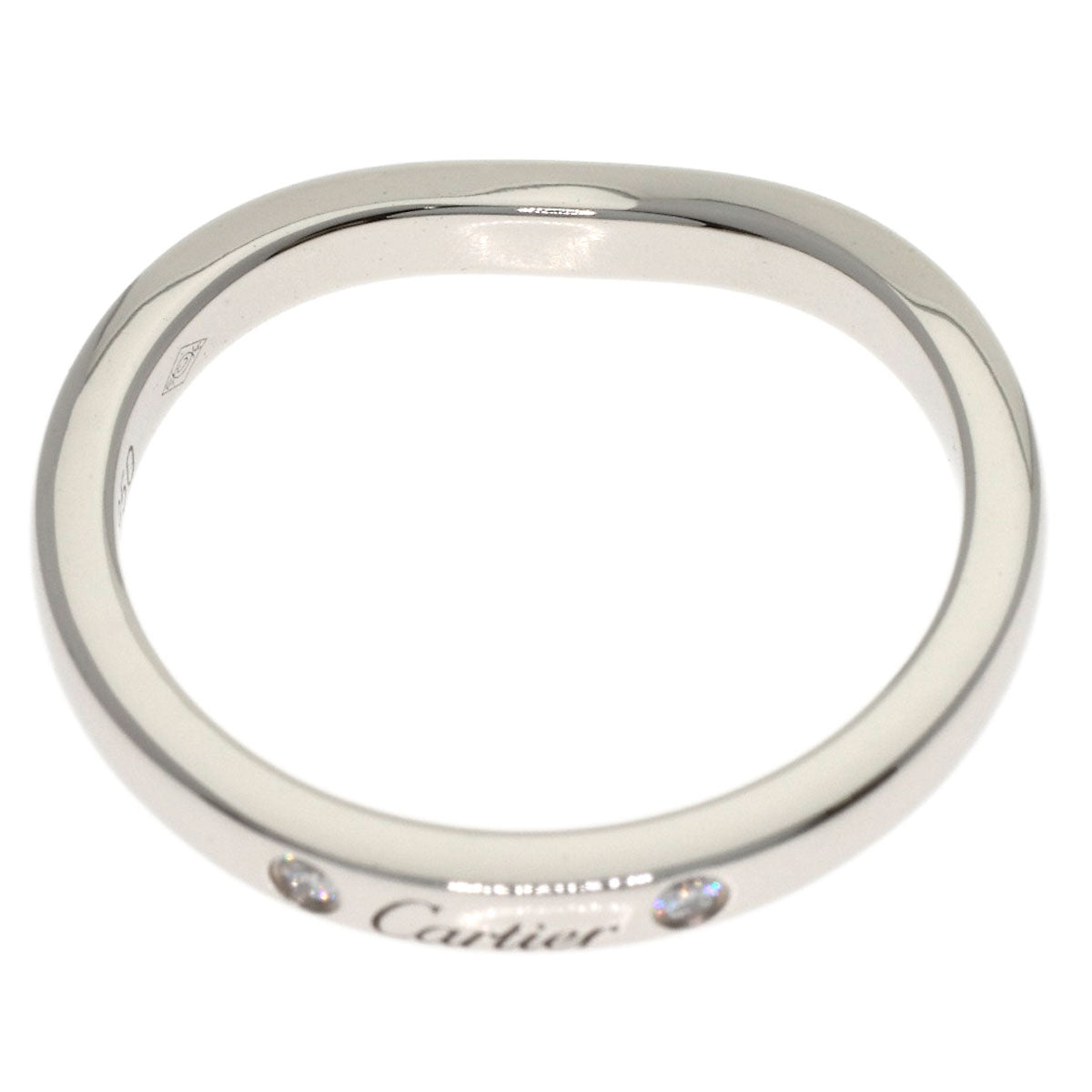 CARTIER Ballerina Curve 3P Diamond #46 Ring Platinum PT950 Ladies [Used]