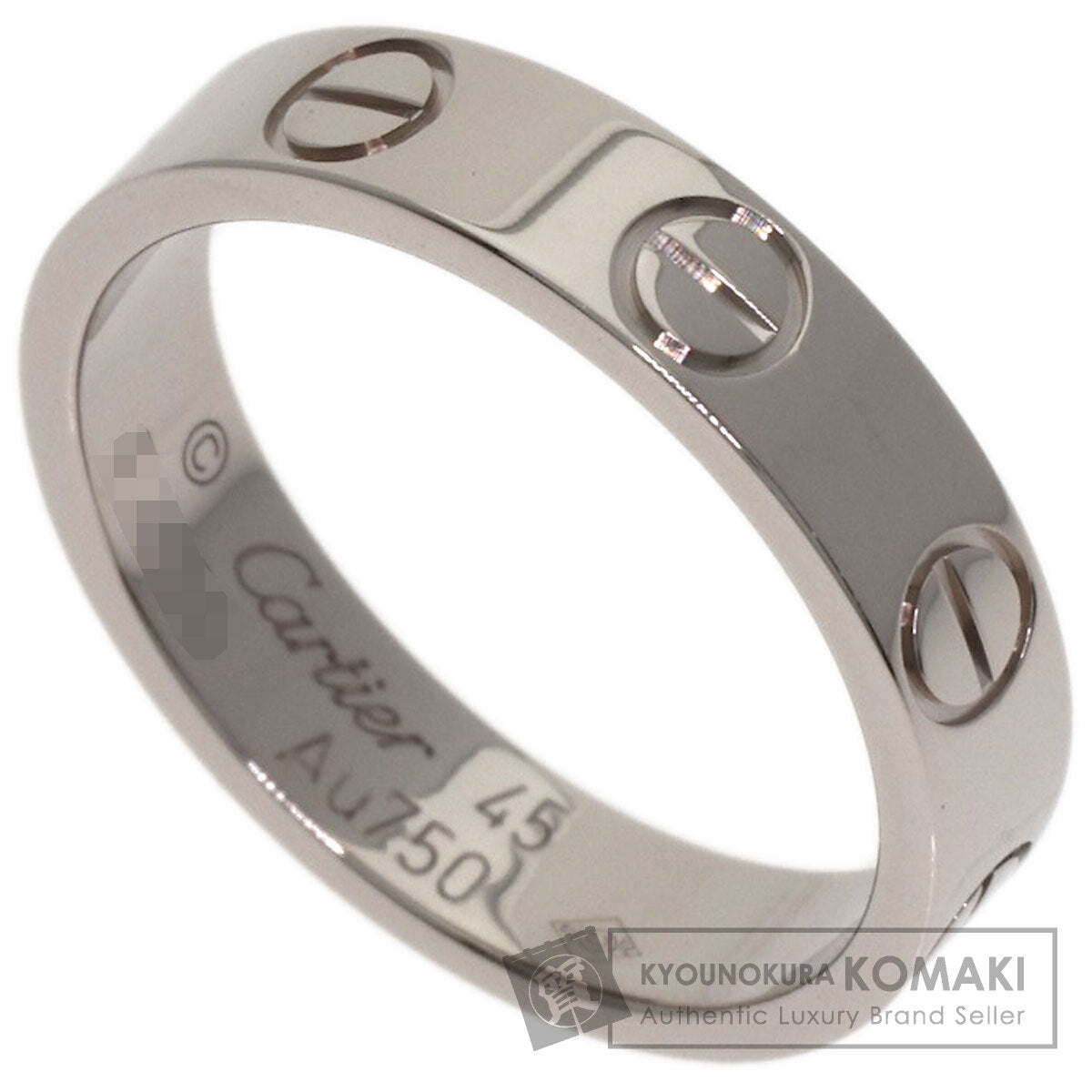 CARTIER Mini love ring #45 Ring K18 White Gold Ladies [Used]