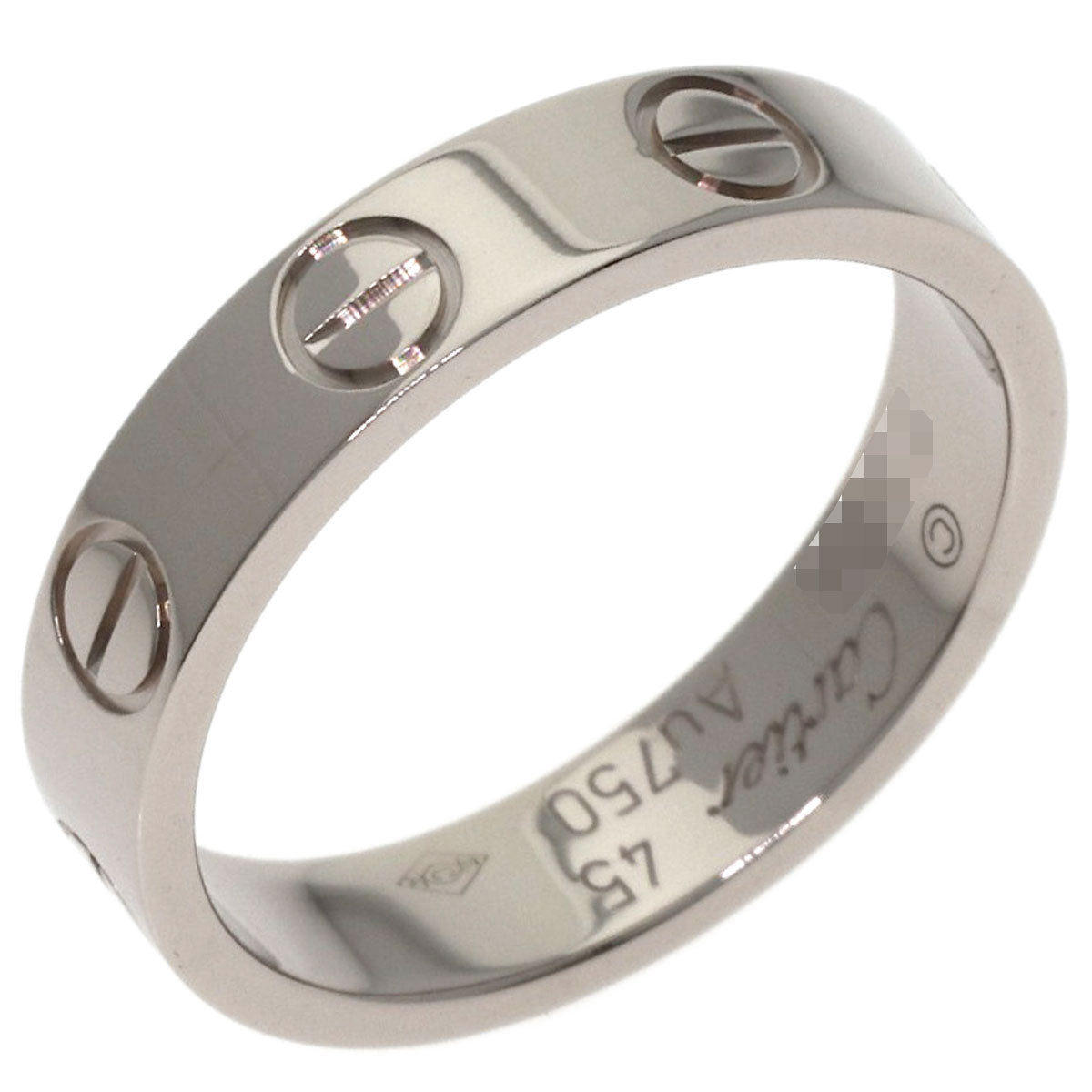 CARTIER Mini love ring #45 Ring K18 White Gold Ladies [Used]