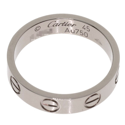 CARTIER Mini love ring #45 Ring K18 White Gold Ladies [Used]