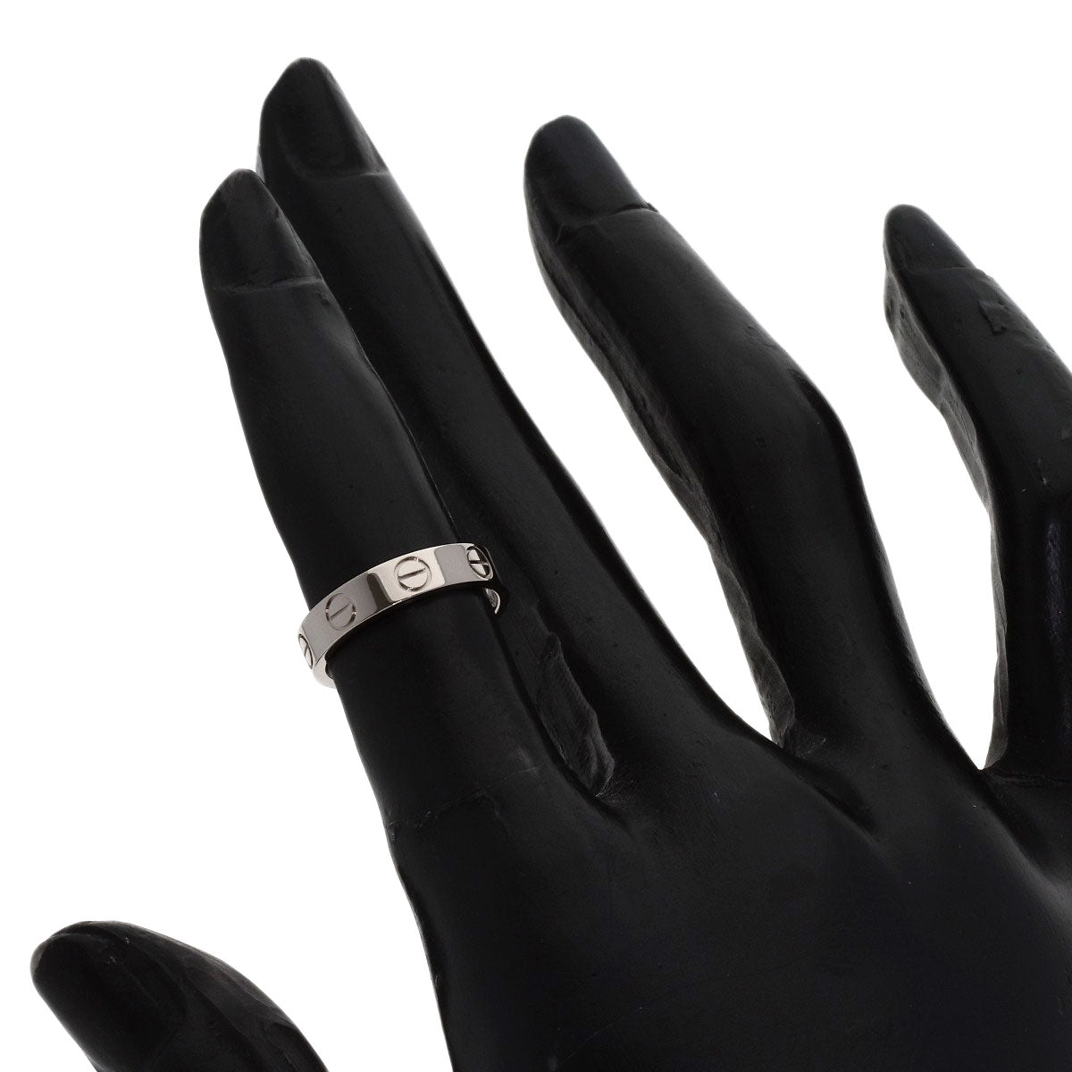 CARTIER Mini love ring #45 Ring K18 White Gold Ladies [Used]