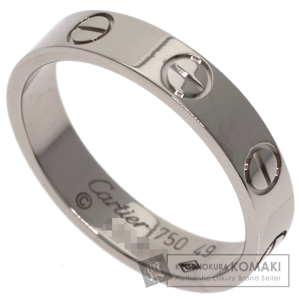 CARTIER Mini love ring #49 Ring K18 White Gold Ladies [Used]
