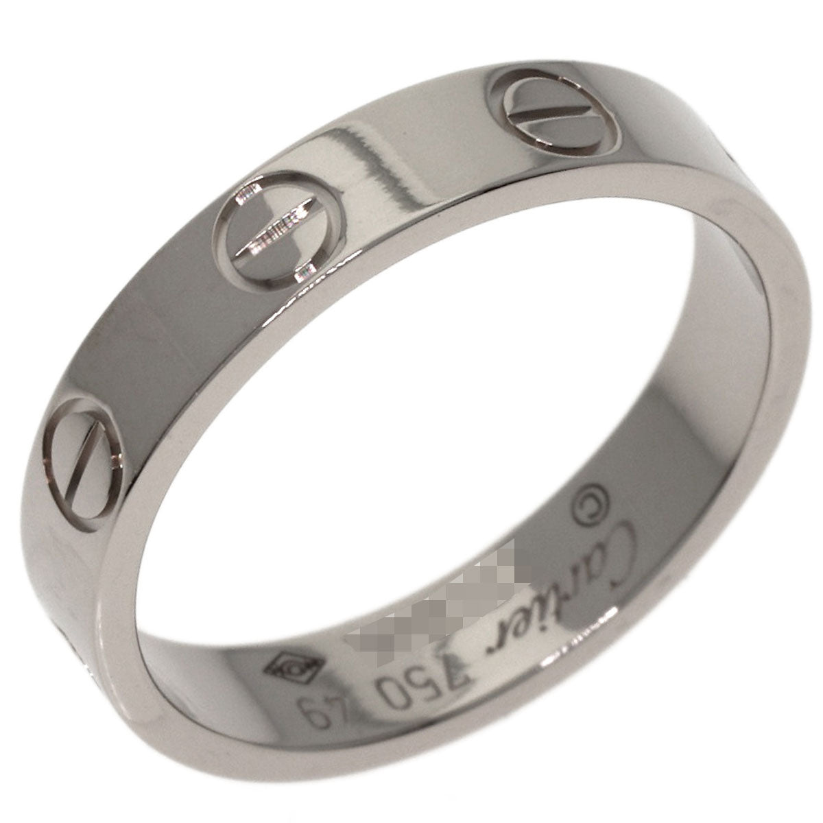 CARTIER Mini love ring #49 Ring K18 White Gold Ladies [Used]