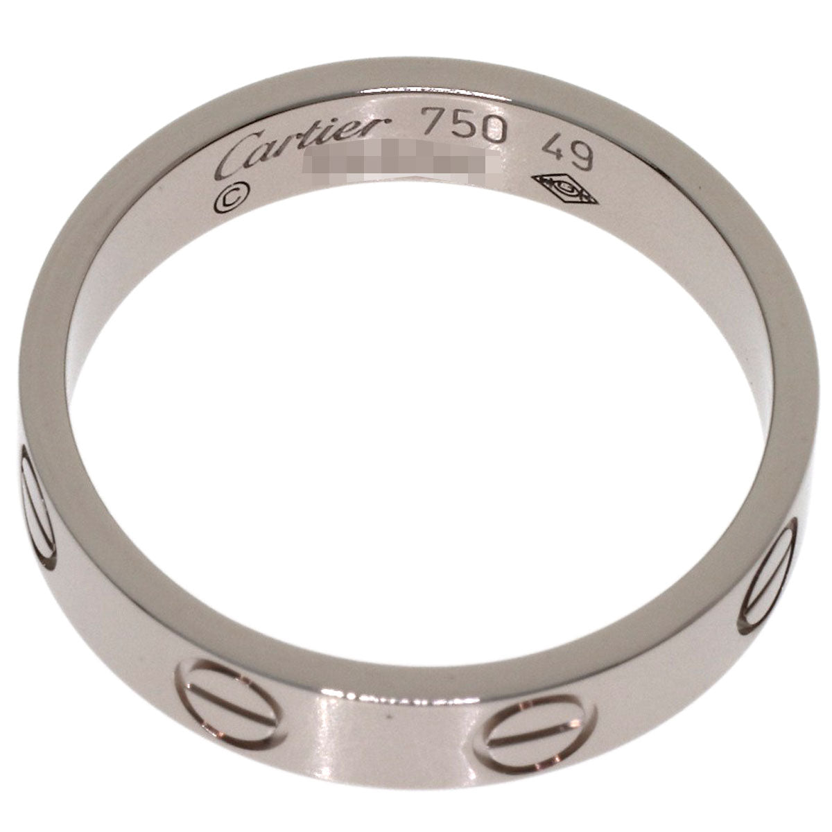 CARTIER Mini love ring #49 Ring K18 White Gold Ladies [Used]
