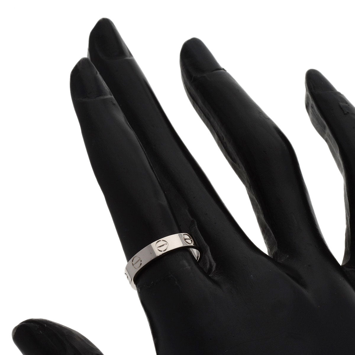 CARTIER Mini love ring #49 Ring K18 White Gold Ladies [Used]